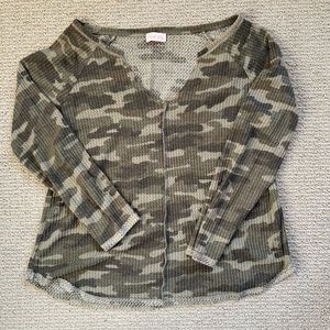 Pink Lily Boutique Long Sleeve Camo Tee-Shirt